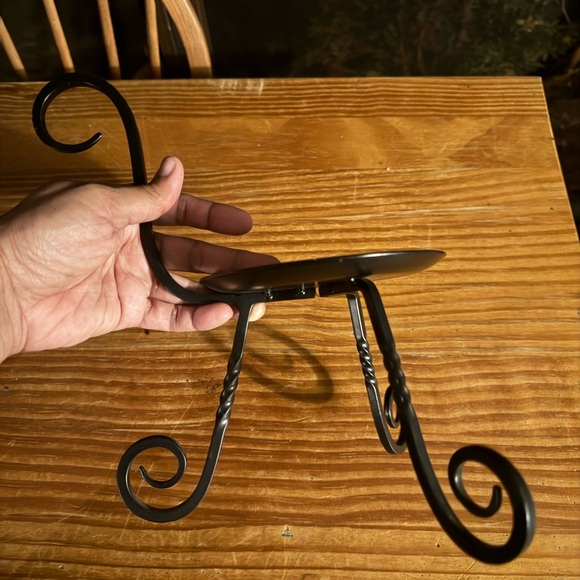 Artistic Black Metal Candle Stand - Picture 2 of 7